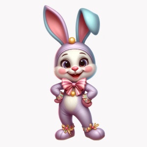 Bunny Clipart, Jester Clipart, 10 PNG, Kindergarten, Nursery Decor ...