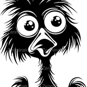 4 divertidos pájaros SVG: diseño peculiar de pájaro de ojos grandes para Cricut y proyectos de manualidades divertidos