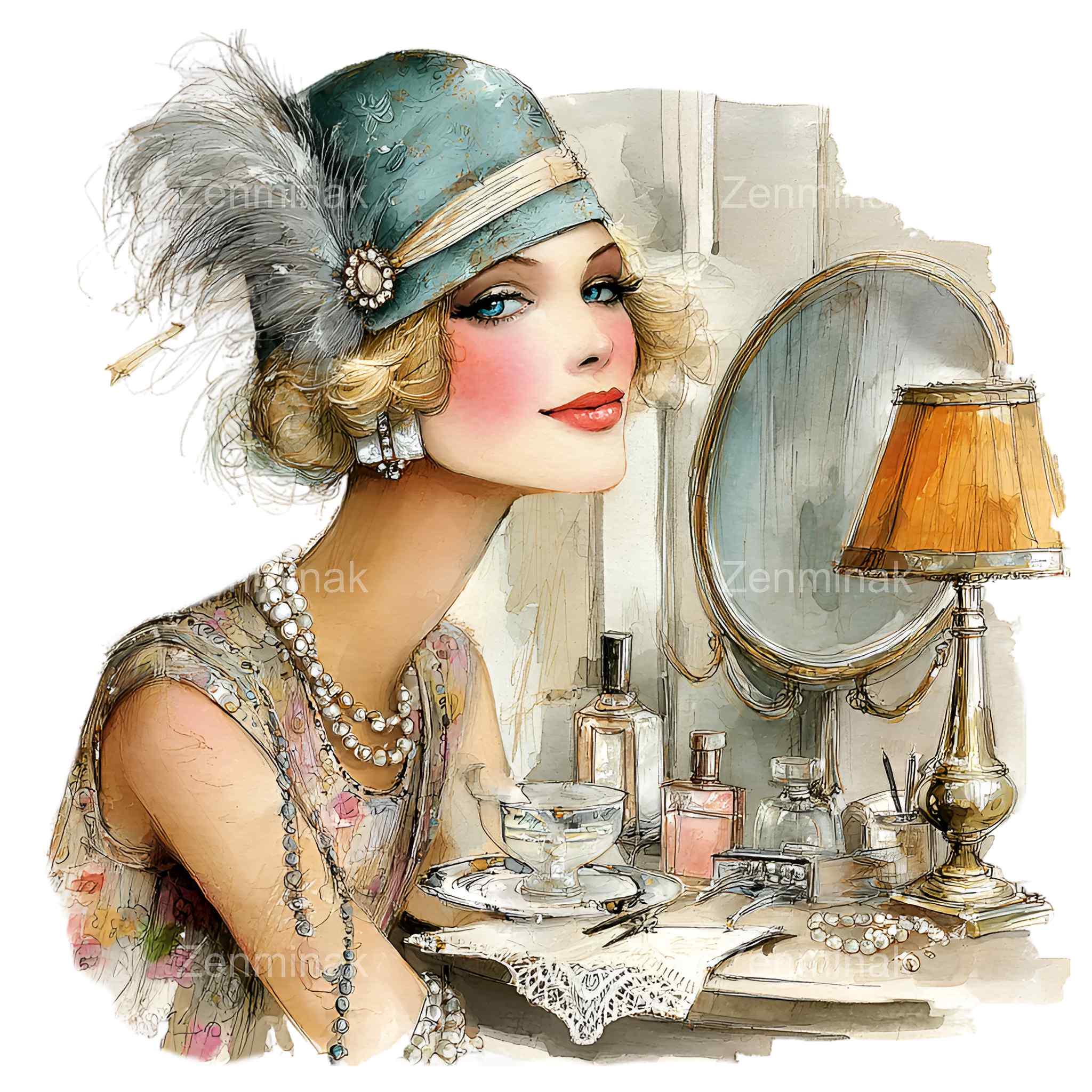 15 PNG Flapper Girl Clipart, 1920s Art Deco Sublimation Design - Etsy UK
