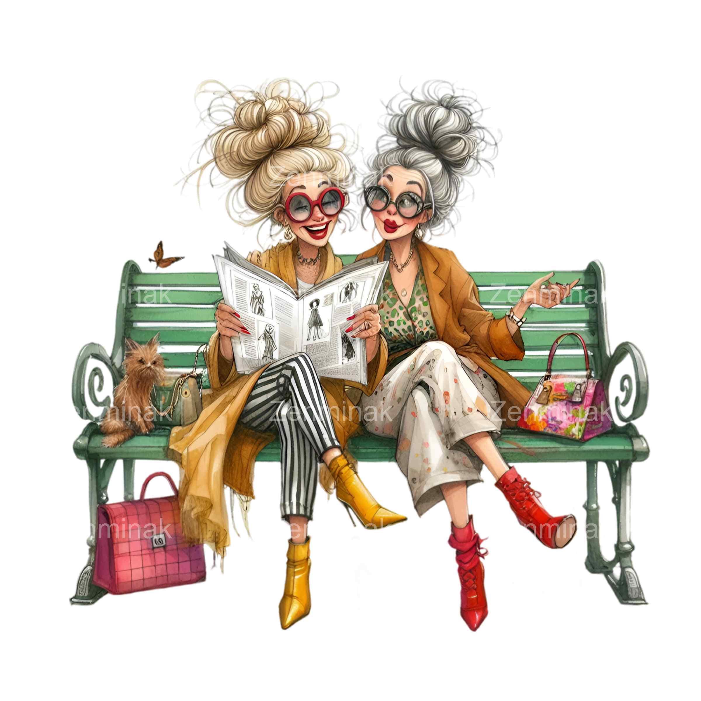 16 PNG Funny Grandma Friends – Fashion Clipart, Middle Aged Ladies ...
