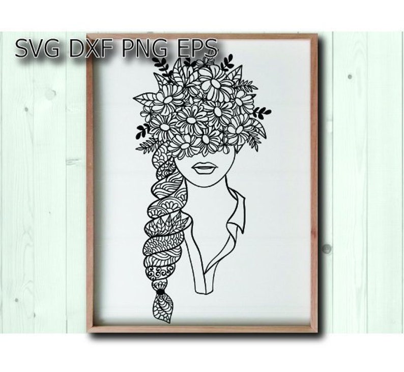 Download Floral girl svg flower hair fairy woman face shirt svg dxf png | Etsy