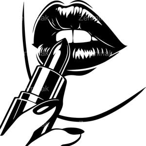 8 SVG Labios de lápiz labial SVG – Archivo de corte de maquillaje glamoroso – Clipart de belleza para salones, camisetas, pegatinas, bolsos de maquillaje, manualidades femeninas de Cricut