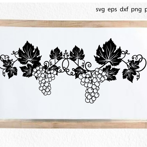 Vine Wreath Svg, Vineyard Svg, Grape Vine Svg, Vine Border Svg, Grapevine Svg, Greenery Vine Svg, Decorative Vine Svg