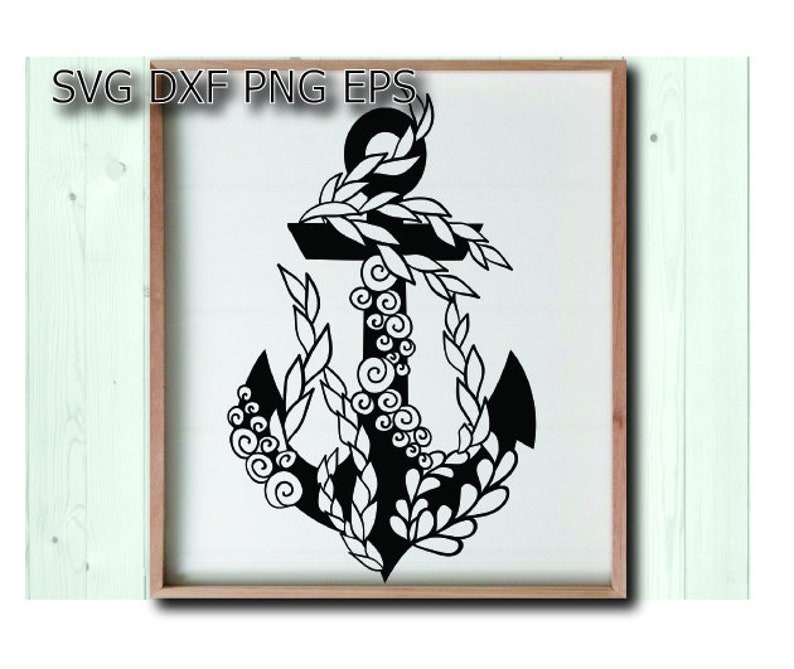 Download Floral anchor svg wedding anchor with flower home decor for | Etsy