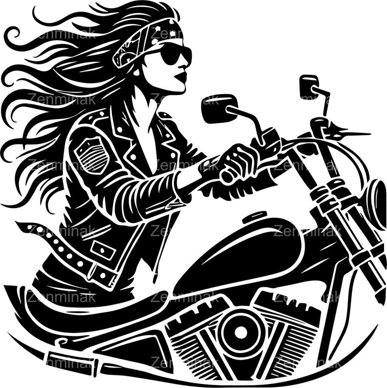 Lady Motorcycle Rider Svg 4 SVG Biker Woman – Motorcycle Girl Clipart - Etsy