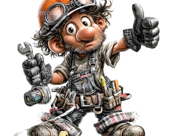 16 PNG Handyman Mechanic, Construction Worker Clipart