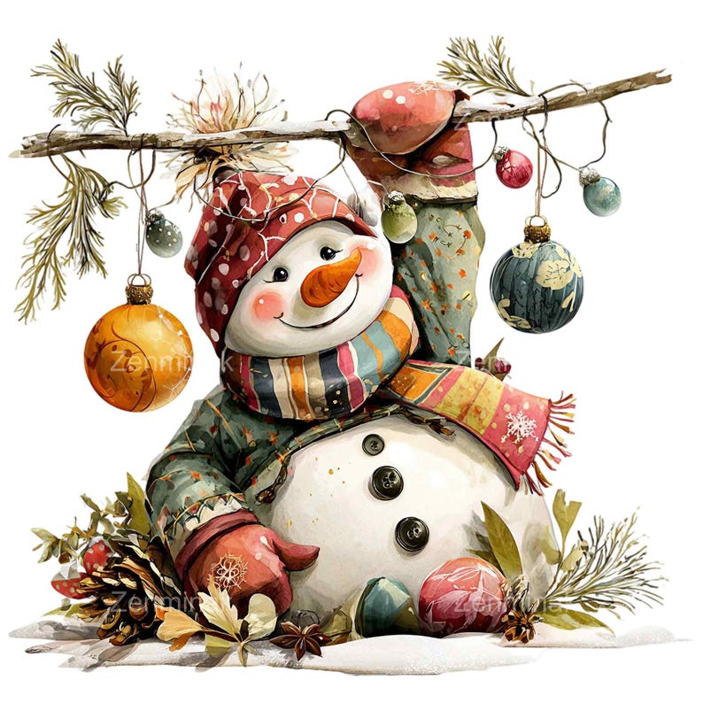 18 PNG Funny Snowman – Cute Christmas Clipart – Whimsical Holiday Art ...