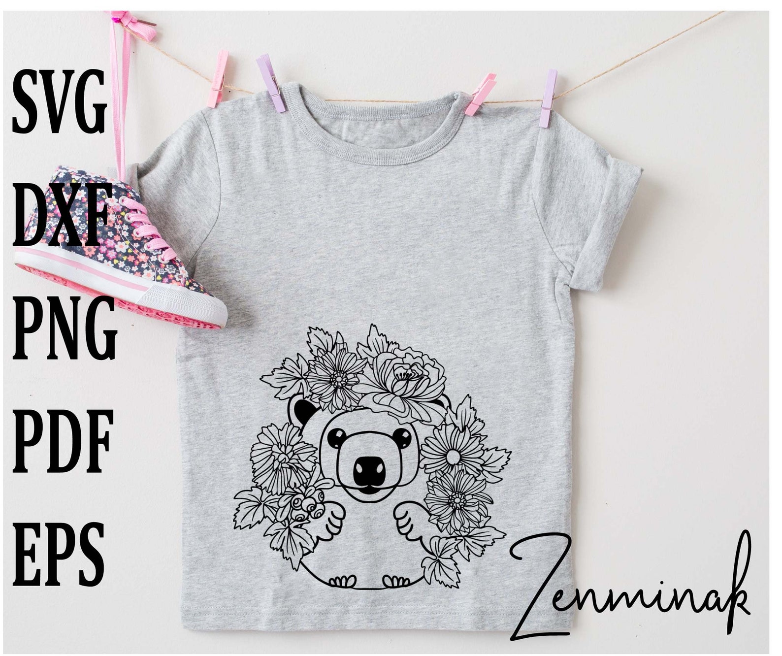 Download Floral hedgehog svg flower day funny cute little lover mom | Etsy
