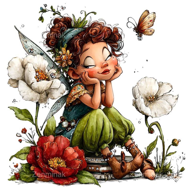 15 PNG Flower Fairy Clipart – Whimsical Fantasy PNG – Cute Fairy With ...