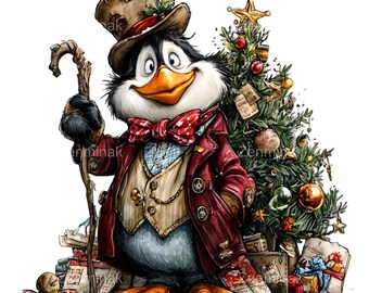 16 PNG クリスマスペンギンクリップアート – カードやクラフト用の