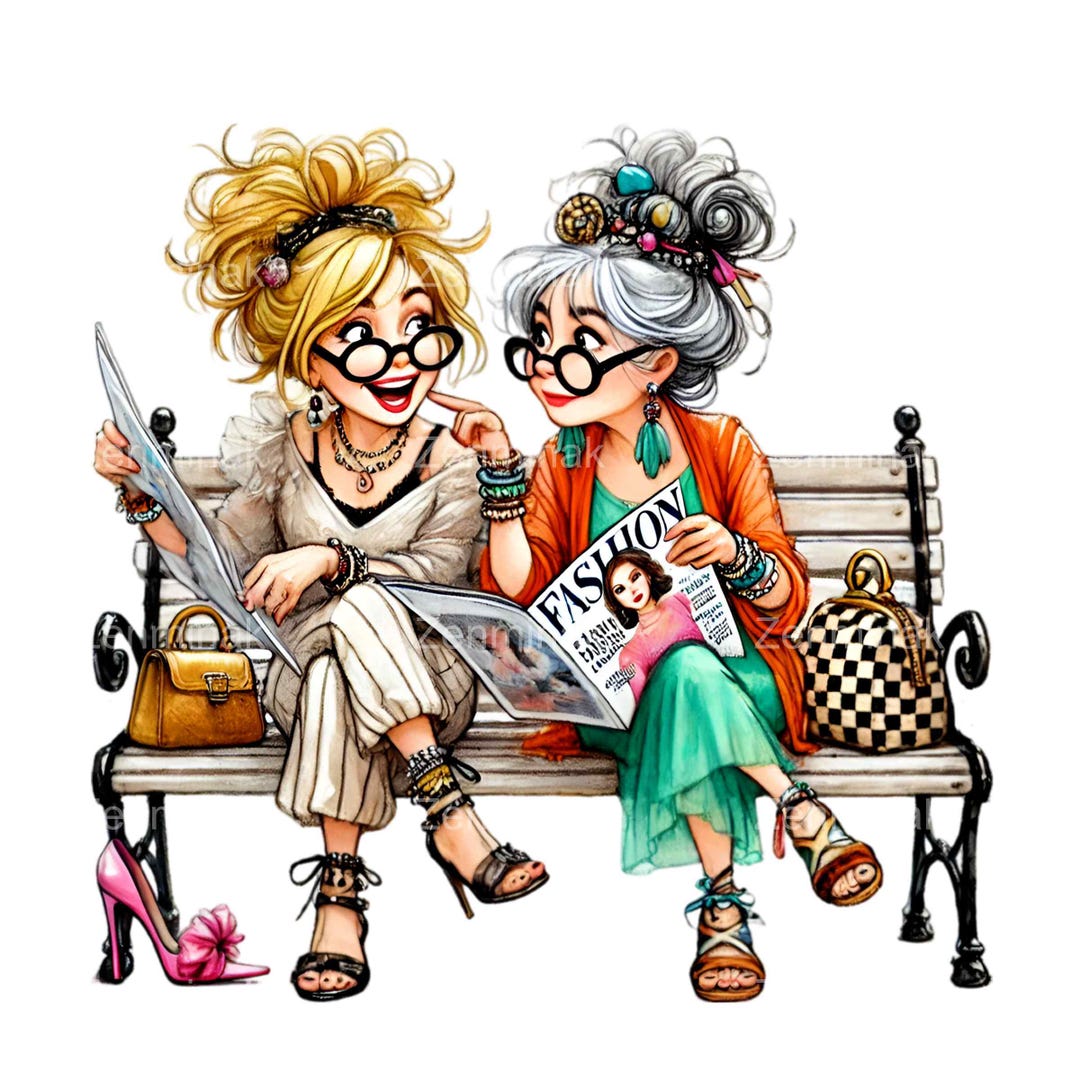 16 PNG Funny Grandma Friends – Fashion Clipart, Middle Aged Ladies ...