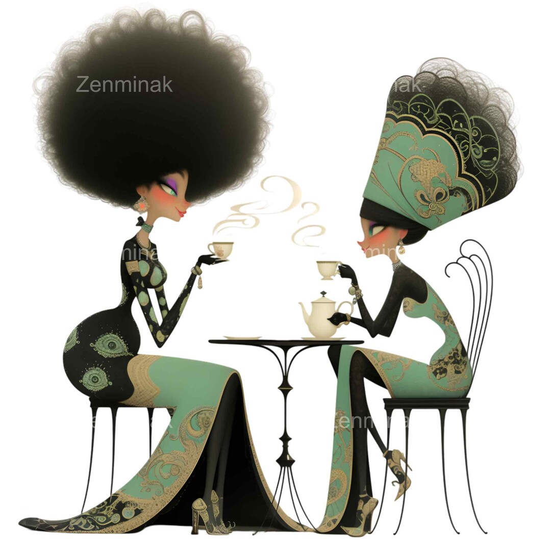 15 PNG Elegant Tea Ladies – PNG Clipart for Journaling, Digital ...