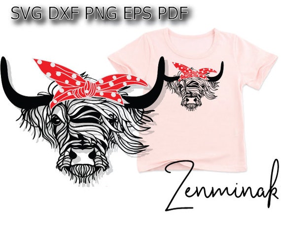 Download Free Cow With Bandana Svg Cow Face Svg Highland Cow Svg Etsy SVG Cut Files