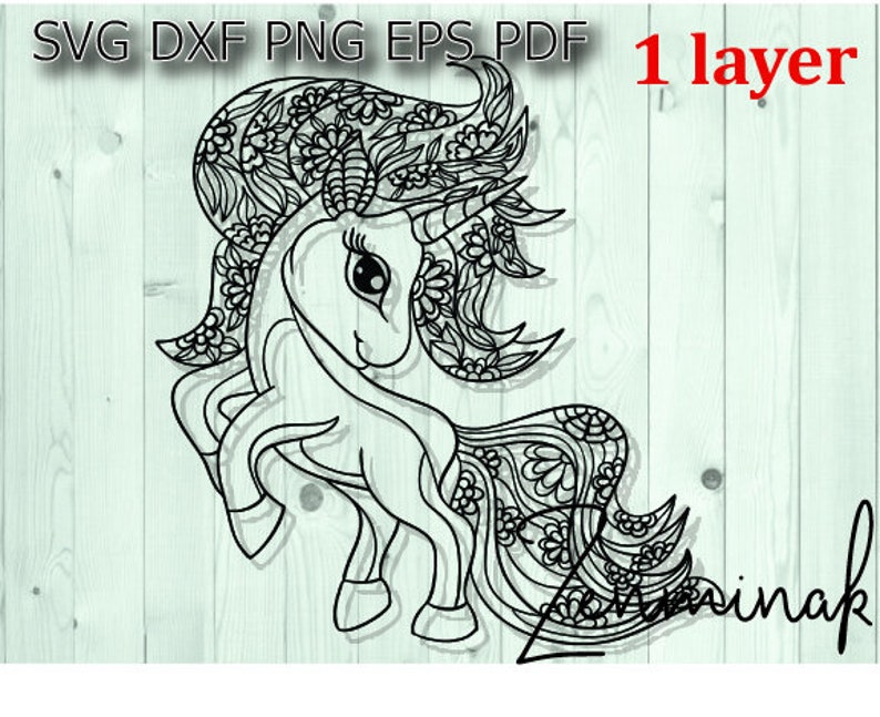 Unicorn Mandala Svg Zentangle Floral Unicorn Svg Png Vector Etsy