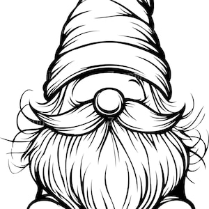 8 fichiers SVG drôles de nain - Adorable conception de gnome noir et blanc pour les projets Cricut et créatifs