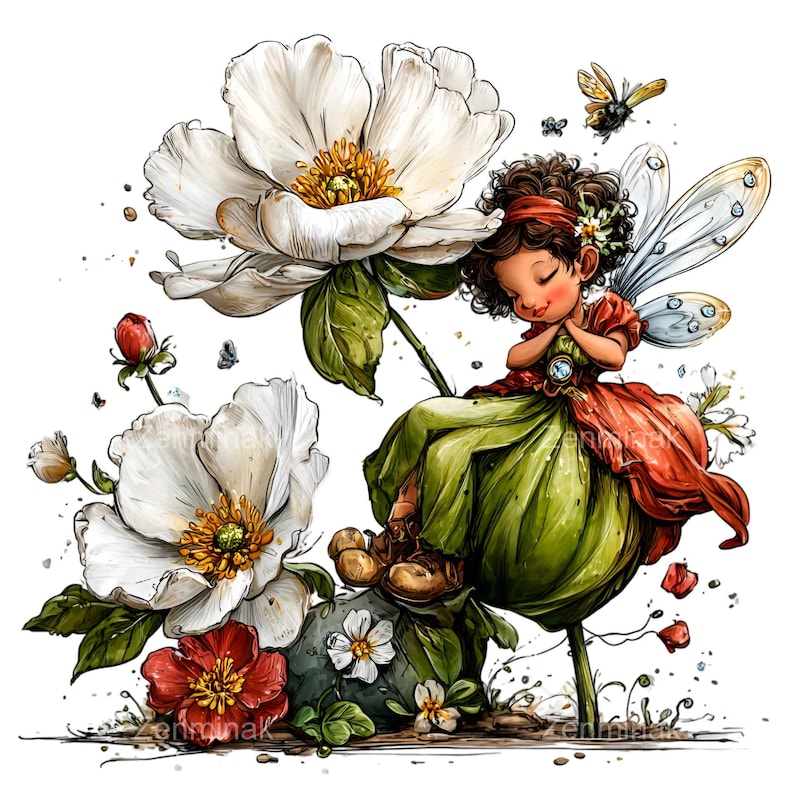 15 PNG Flower Fairy Clipart – Whimsical Fantasy PNG – Cute Fairy With ...