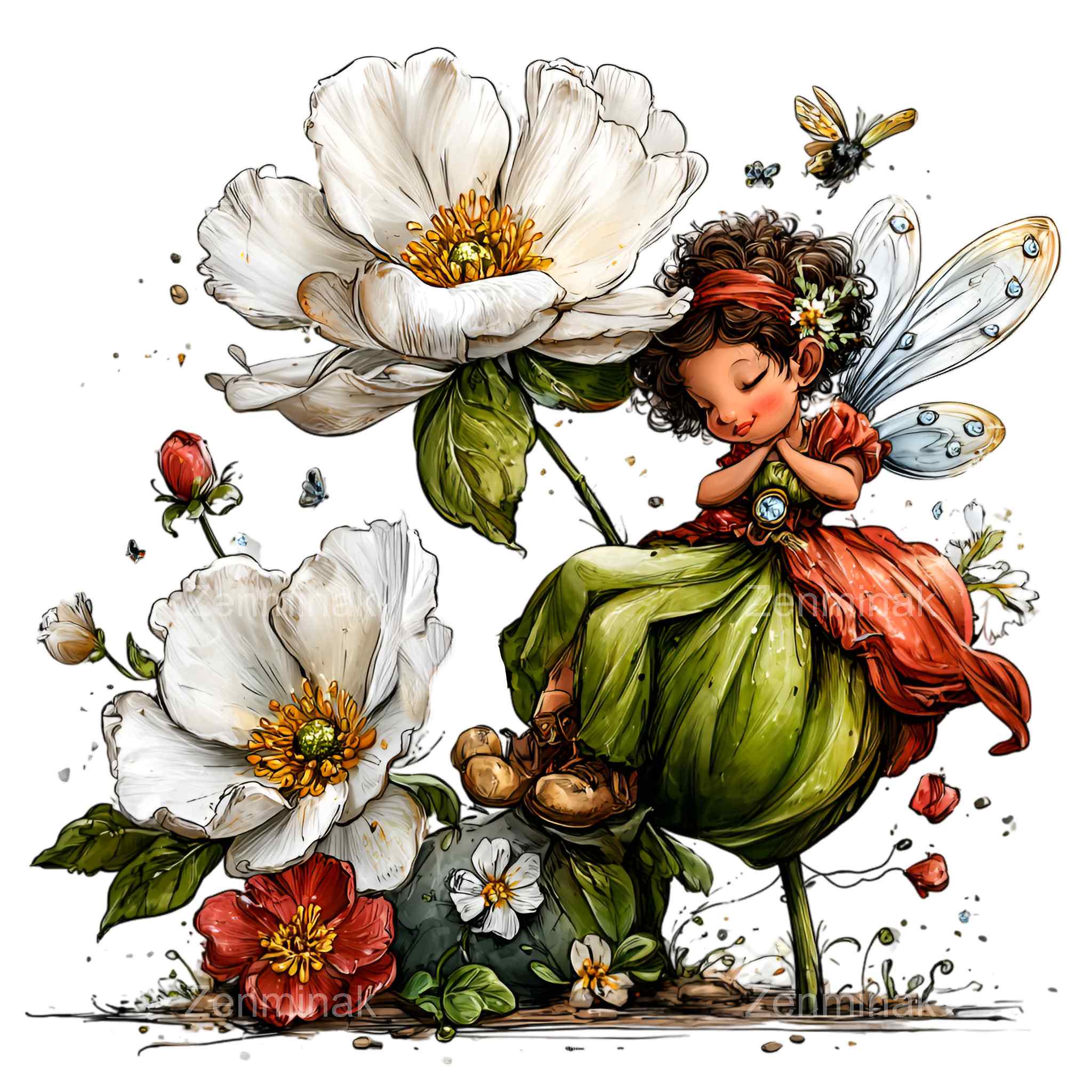 15 PNG Flower Fairy Clipart – Whimsical Fantasy PNG – Cute Fairy With ...