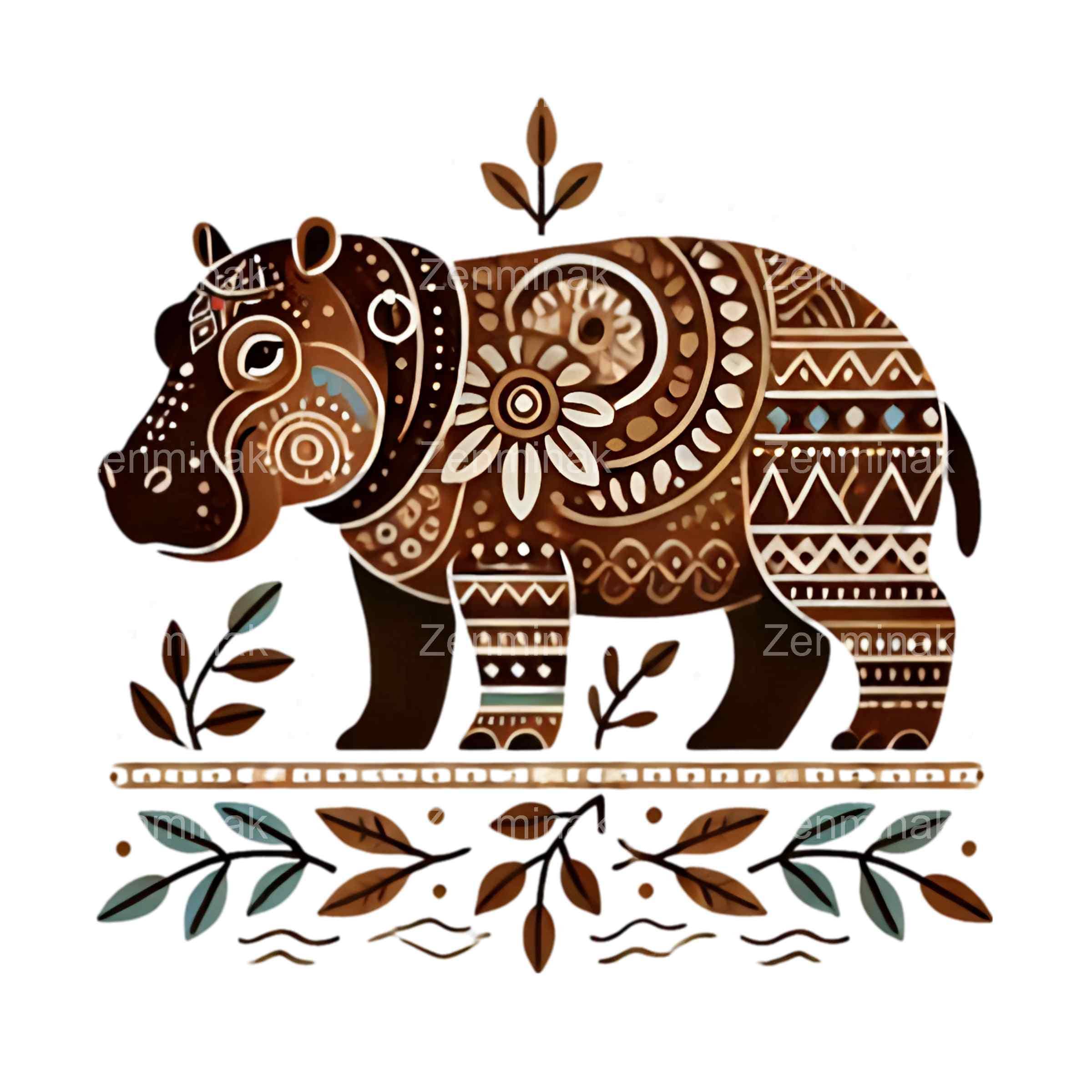Hippo, Hippopotamus, Behemoth, River-horse Hipster Animal Hand Drawn Image  for Tattoo, Emblem, Badge, Logo, Patch, T Stock Illustration - Illustration  of jacket, tattoo: 90802920, image size:2400x2400