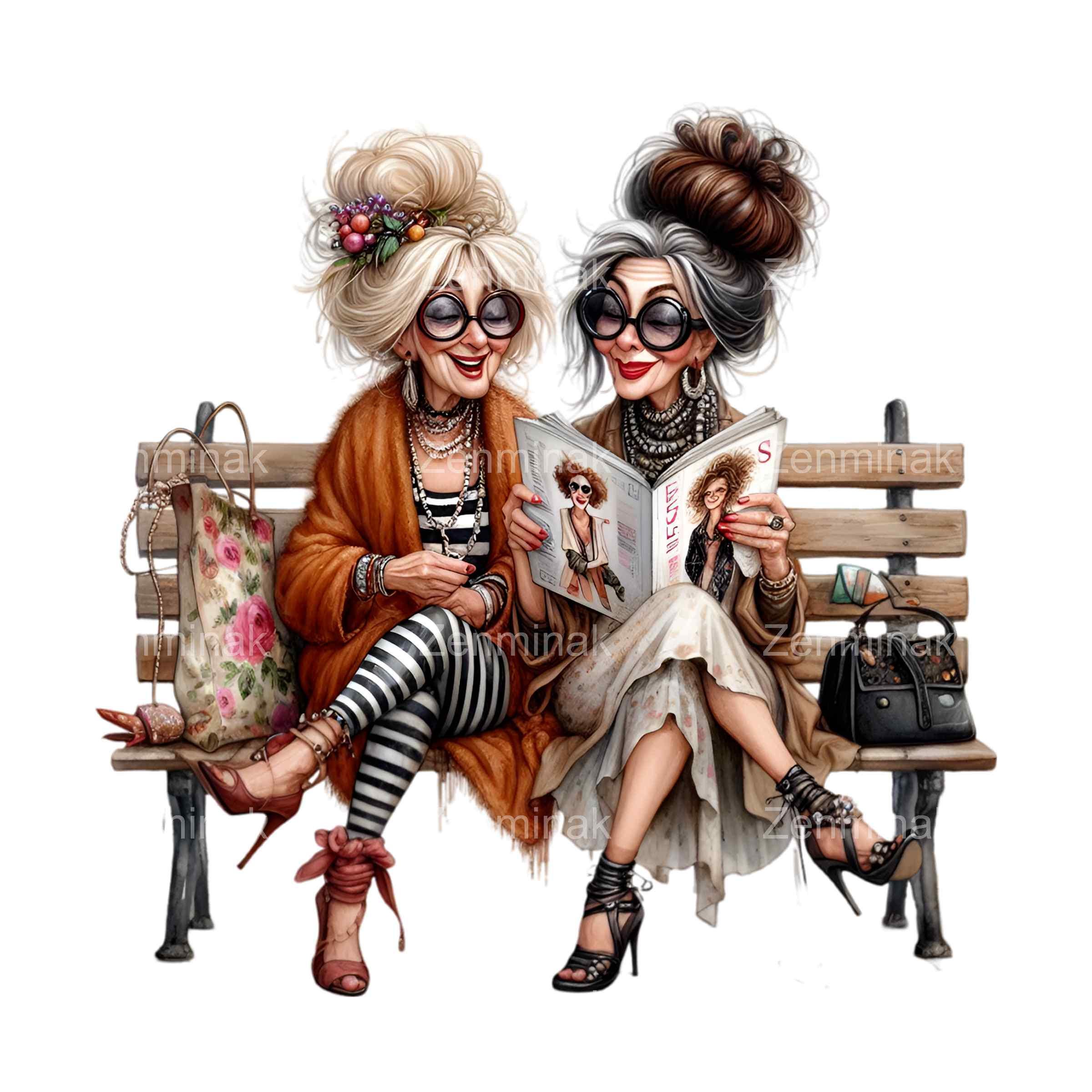 16 PNG Funny Grandma Friends – Fashion Clipart, Middle Aged Ladies ...