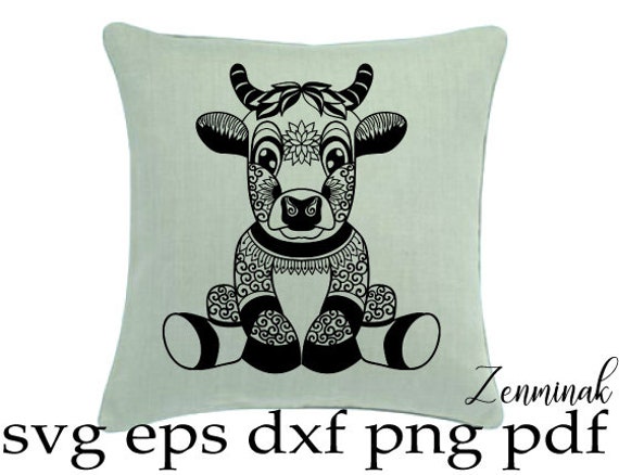 Download Cartoon Cow Svg Sitting Cow Svg Cow Baby Mandela Svg Dxf Png Etsy