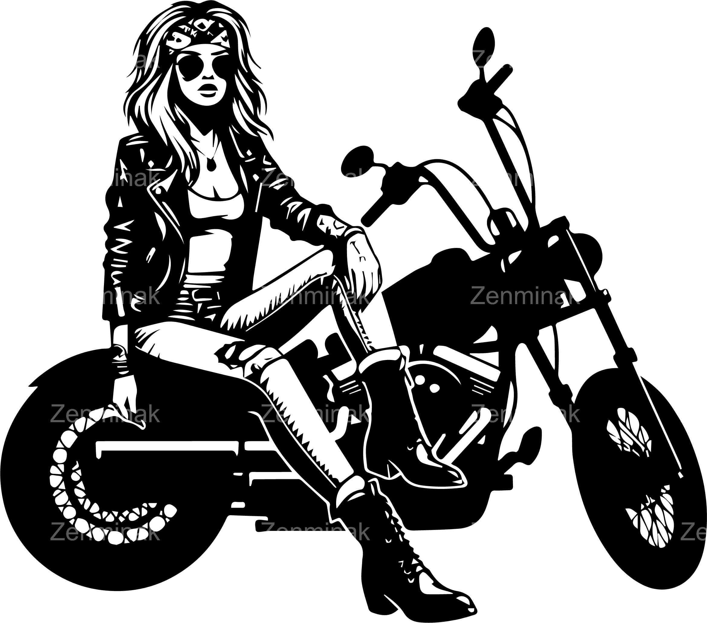 Lady Motorcycle Rider Svg 4 SVG Biker Girl Motorcycle Woman Silhouette, Lady Rider - Etsy