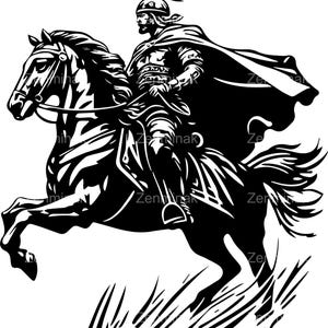 4 Cavaliere medievale a cavallo SVG, file di taglio silhouette guerriero, design cavaliere storico per Cricut e artigianato fai da te