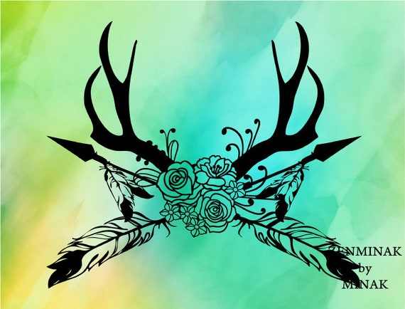 Download Arrow With Flowers Svg Crossed Arrow Svg Feather Arrow Svg Etsy