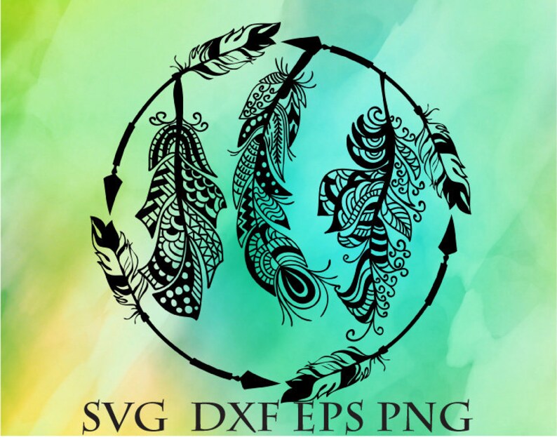 Download Arrow avg feather svg mandala svg intricate svg hippie | Etsy