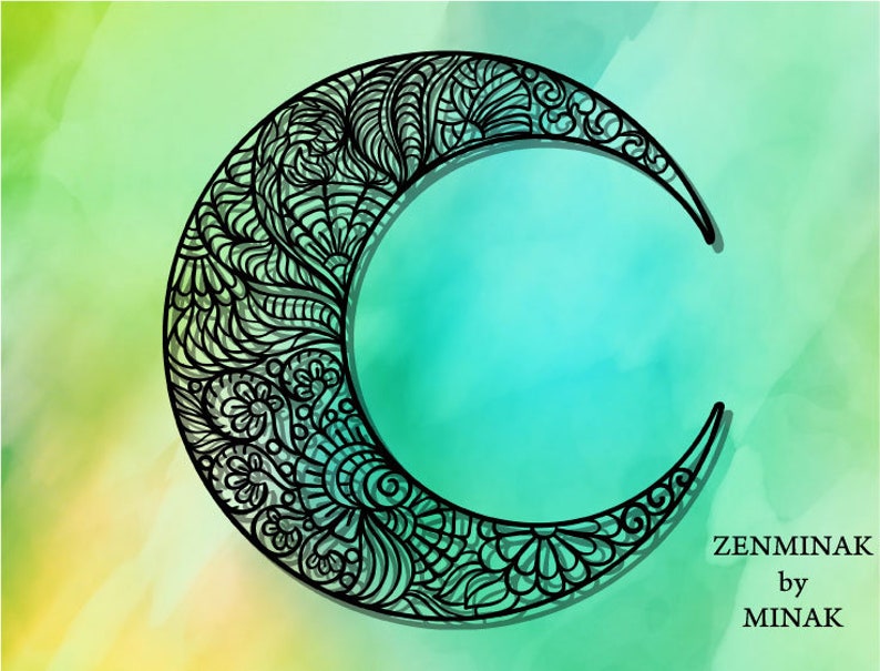 Download Moon svg mandala svg intricate svg zentangle svg files for ...