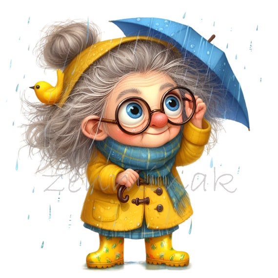 10 Cute Grandma Clipart PNG, Elderly Woman in Rain, Adorable Granny  Illustration, Rainy Day Art, Whimsical Old Lady Design - Etsy UK