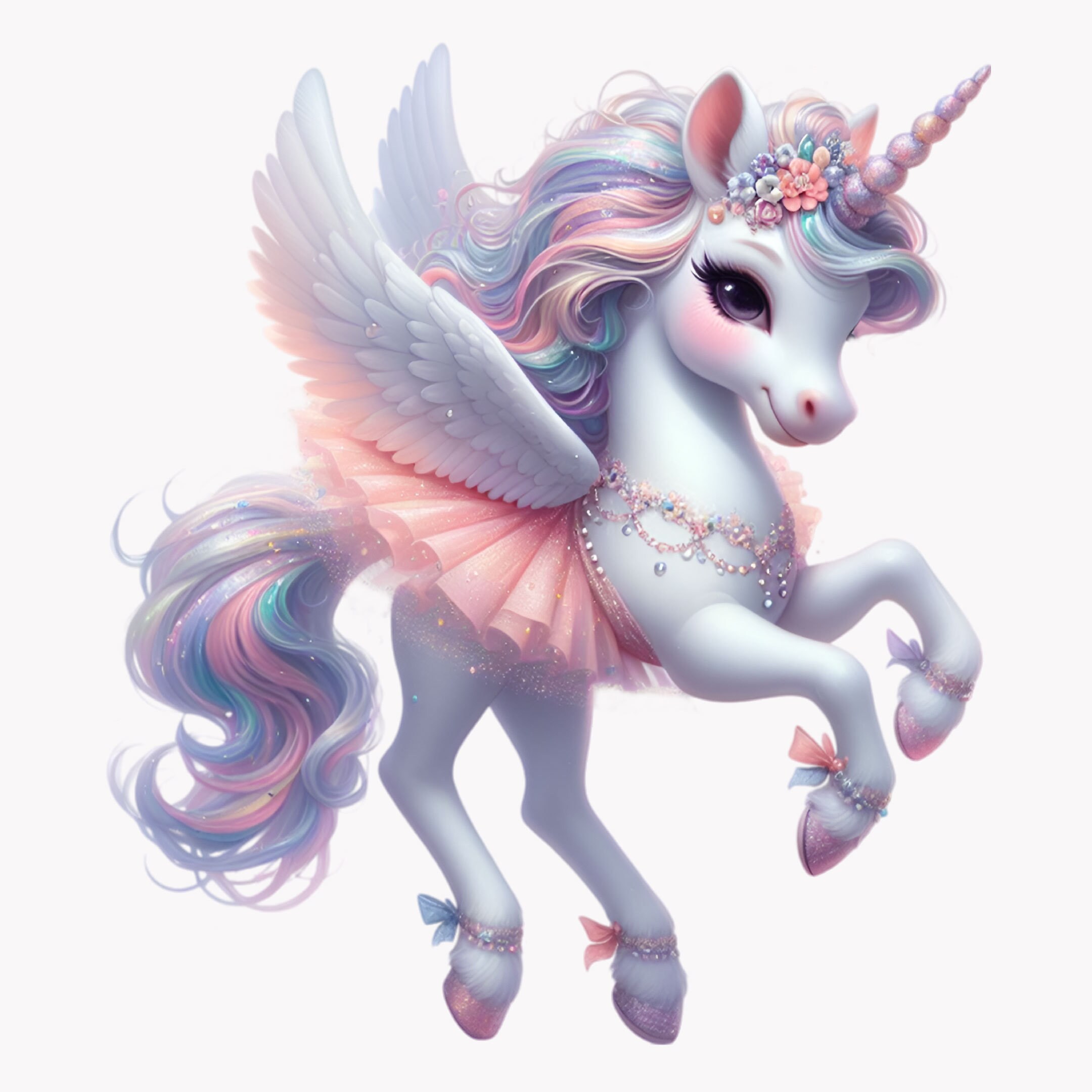 10 Ballerina Unicorn Clipart PNG, Cute Pegasus With Tutu and Wings, Rainbow  Fantasy Art for Girls Room Decor - Etsy Finland