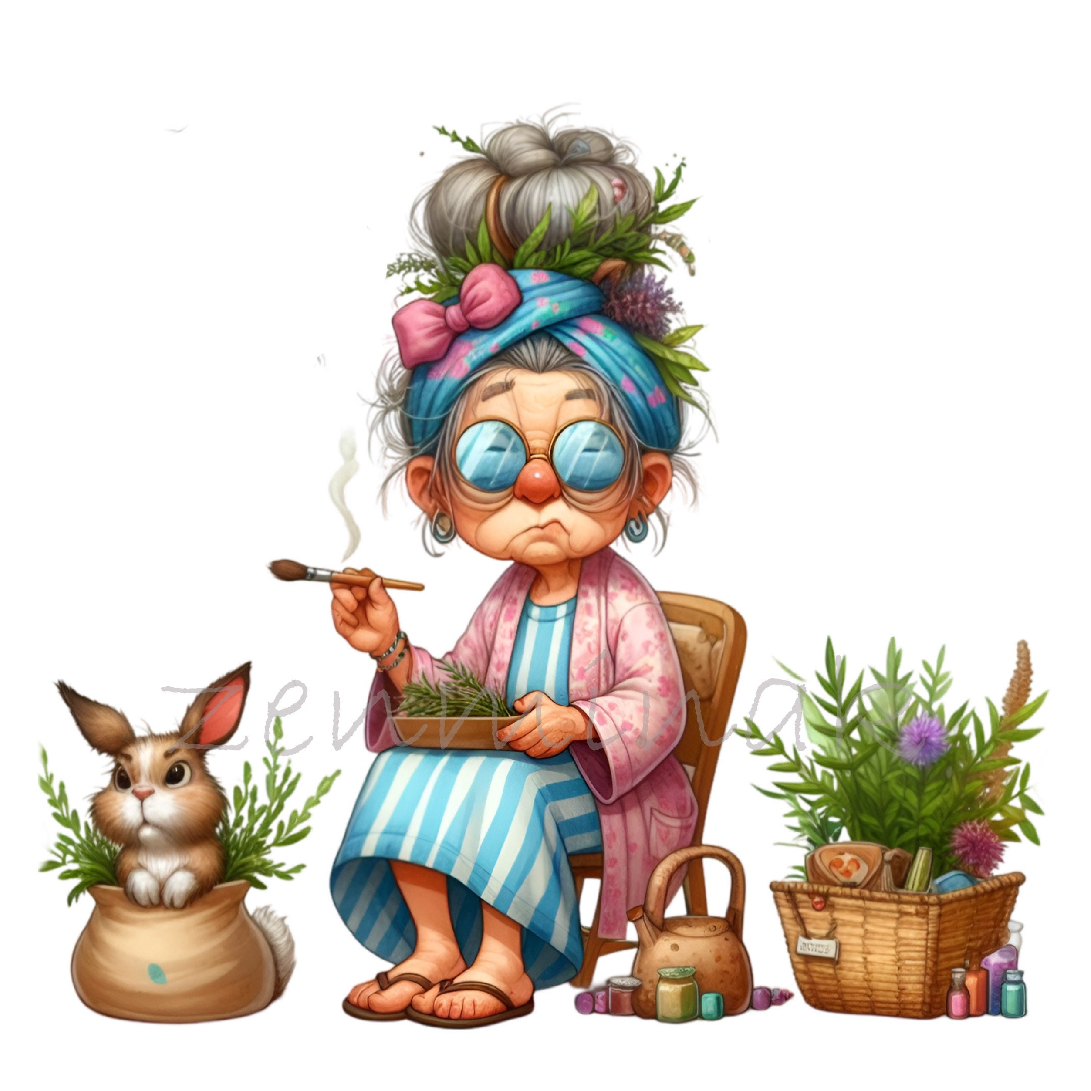 14 PNG Herbalist Grandma Clipart, Gardening Lady - Etsy
