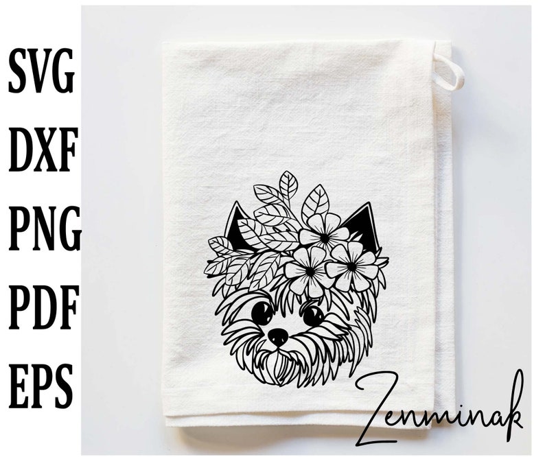 Download Yorkie puppy svg yorkie flower crown svg floral yorkie mom ...