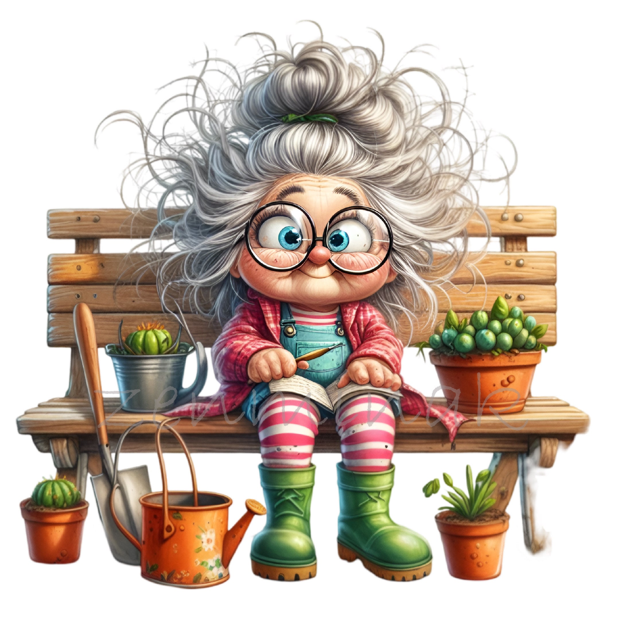 Senior Lady Funny Gardener 12 PNG Old Woman Comics Cartoon Illustration  Clipart - Etsy, image size:2161x2161