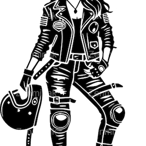4 SVG Motorcycle Girl – Biker Woman SVG – Cool Rider Silhouette for Cricut and Laser Cutting