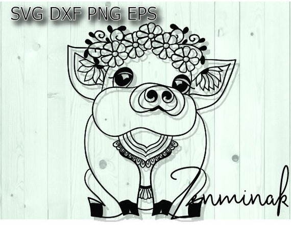 Download Pig Girl Svg Baby Animal Floral Head Flower Farm Mandala Etsy