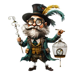 24 PNG Uhrenbändiger - Exzentrische Zeit PNG Clipart - Skurrile Steampunk Gentleman Kunst für Kunsthandwerk, Journals und digitale Collagen