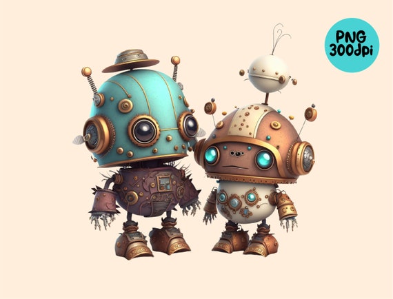 Cute Robots Clipart Digital Download Robots PNG Sublimation -  Israel