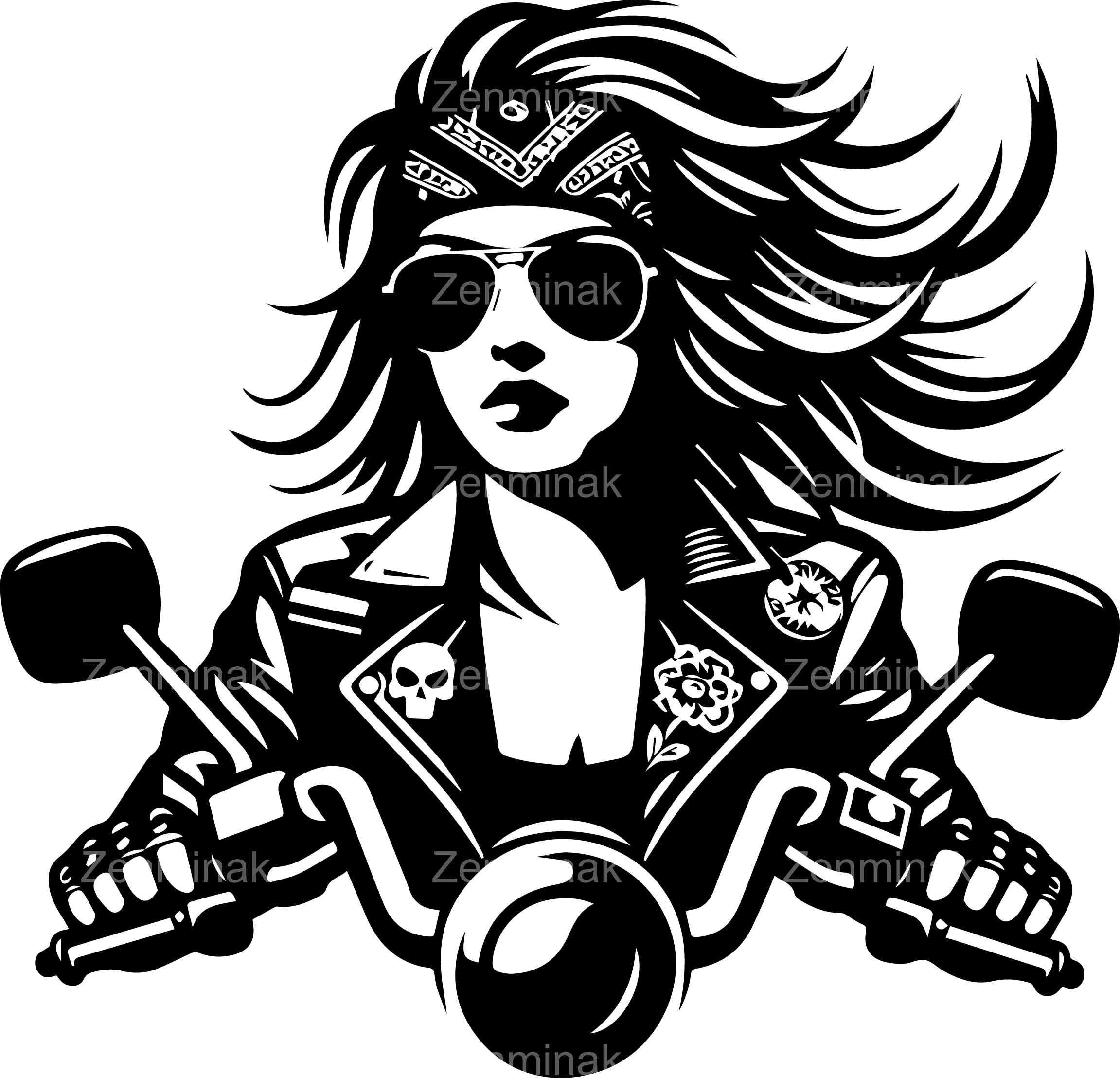 Lady Motorcycle Rider Svg 4 SVG Biker Woman Motorcycle Girl Cut File, Rider Bandana Sunglasses - Etsy