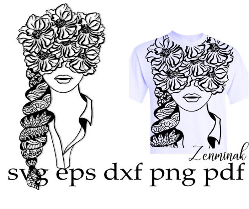 Download Flower Hair Svg Woman Mandala Fairy Girl Etsy