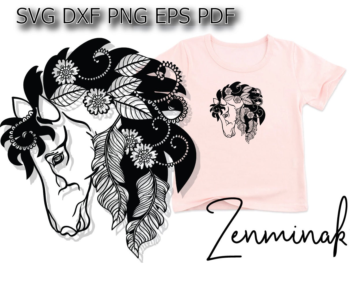 Download Floral Horse Svg Flower Horse Svg Mandala Svg Zentangle Svg Etsy