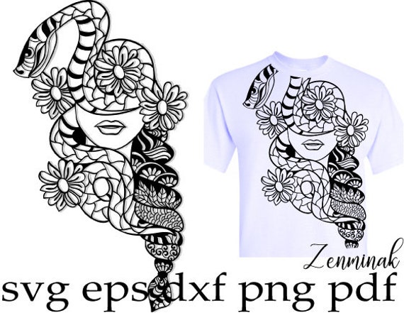 Download Snake Mandala Svg Girl Zentangle Floral Hair Flower Headband Etsy