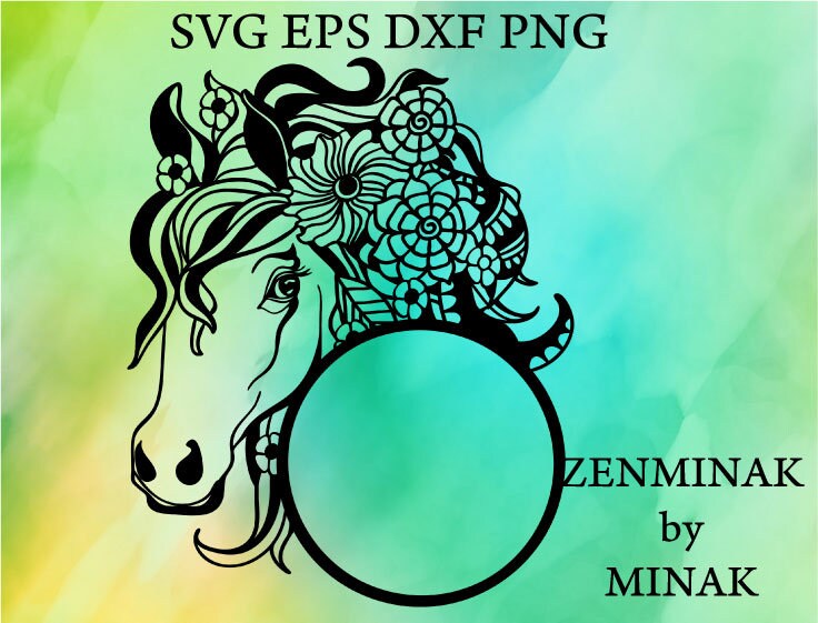 Download Horse Monogram Svg Tshirt Girl Birthday Animal Zentangle Baby Etsy