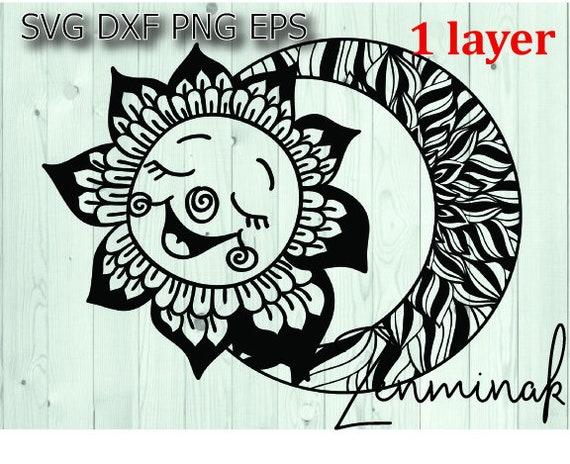 Download Free Mandala Sun And Moon Intricate Vector Cut File Zentangle Svg Etsy SVG Cut Files