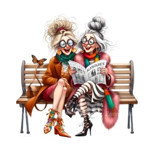 16 PNG Funny Grandma Friends – Fashion Clipart, Middle Aged Ladies ...
