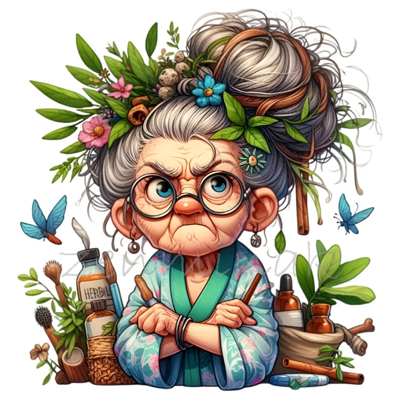 14 PNG Herbalist Grandma Clipart, Gardening Lady - Etsy