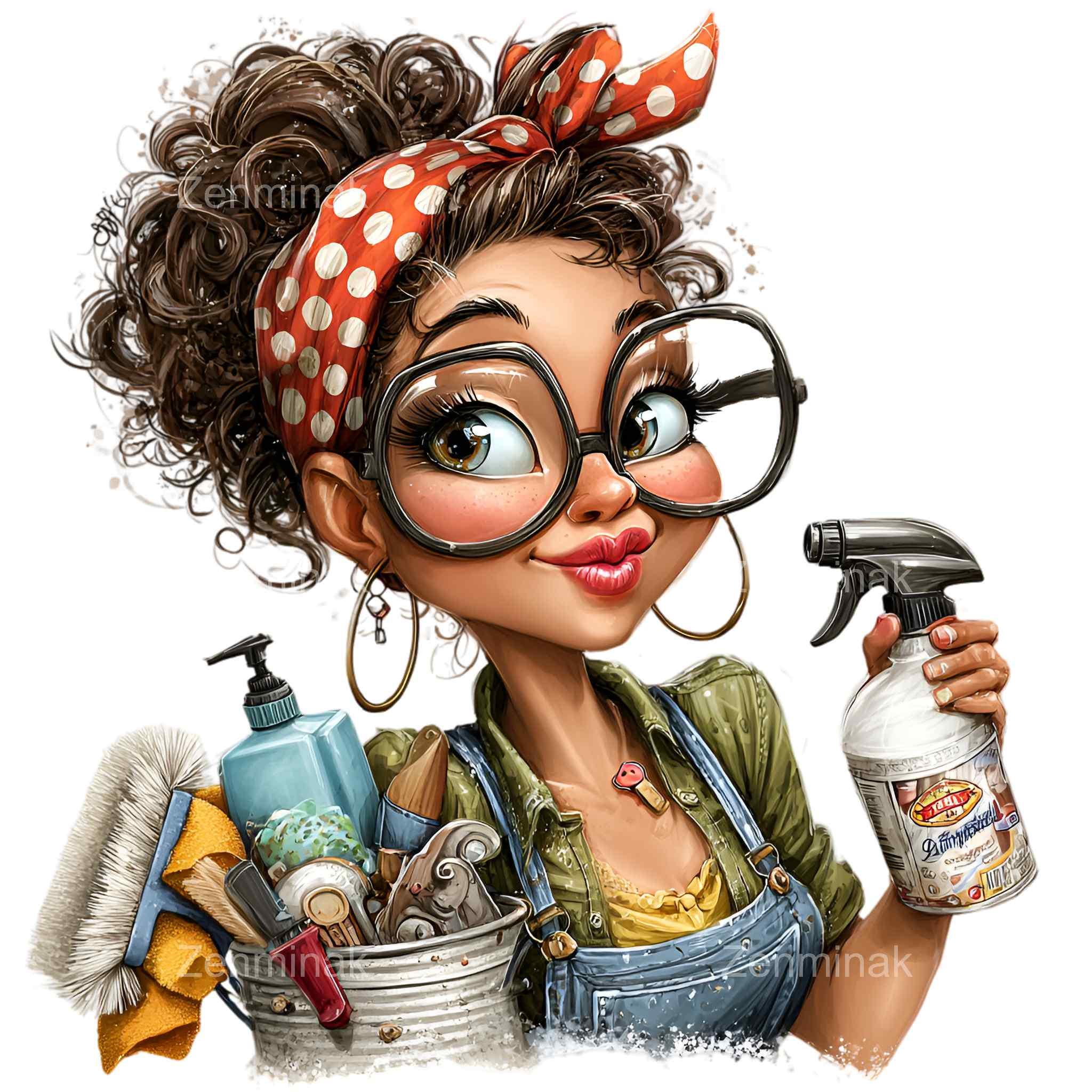 Funny cleaning lady - Etsy México, image size:2048x2048