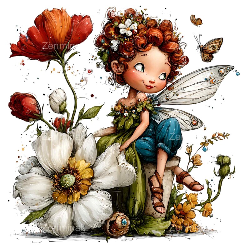 15 PNG Flower Fairy Clipart – Whimsical Fantasy PNG – Cute Fairy With ...