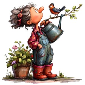 18 PNG Funny Grandma Clipart – Cartoon Old Lady Gardening PNG for ...
