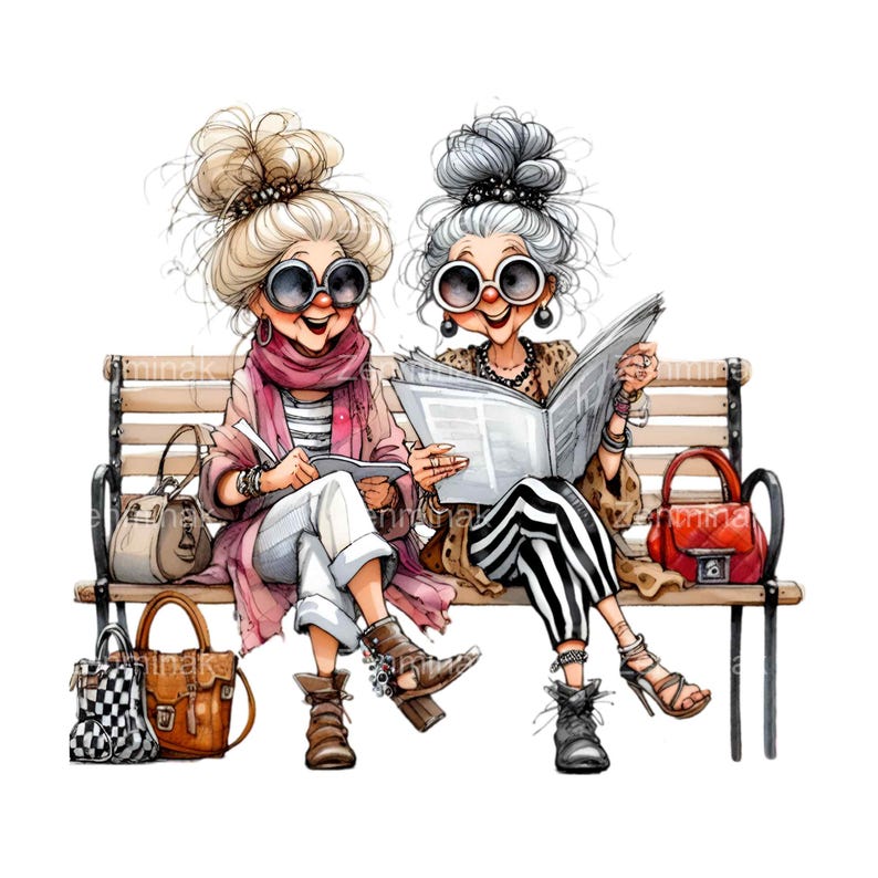16 PNG Funny Grandma Friends – Fashion Clipart, Middle Aged Ladies ...